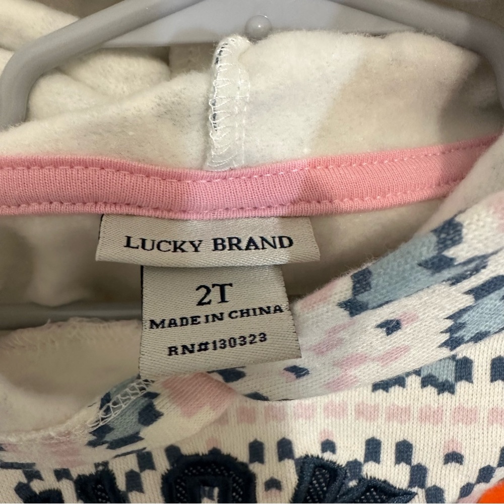 Lucky Brand Girls Hoodie Sweatshirt size 2T - Picture 5 of 6